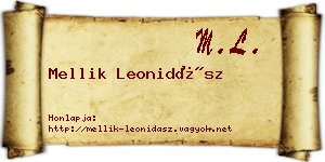 Mellik Leonidász névjegykártya